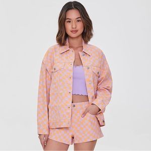 BNWT Forever 21 Colorful Patterned Denim Jacket